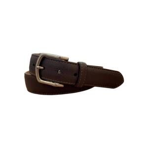 NEW W. KLEINBERG men's pebbled calf belt in chocolate  brown